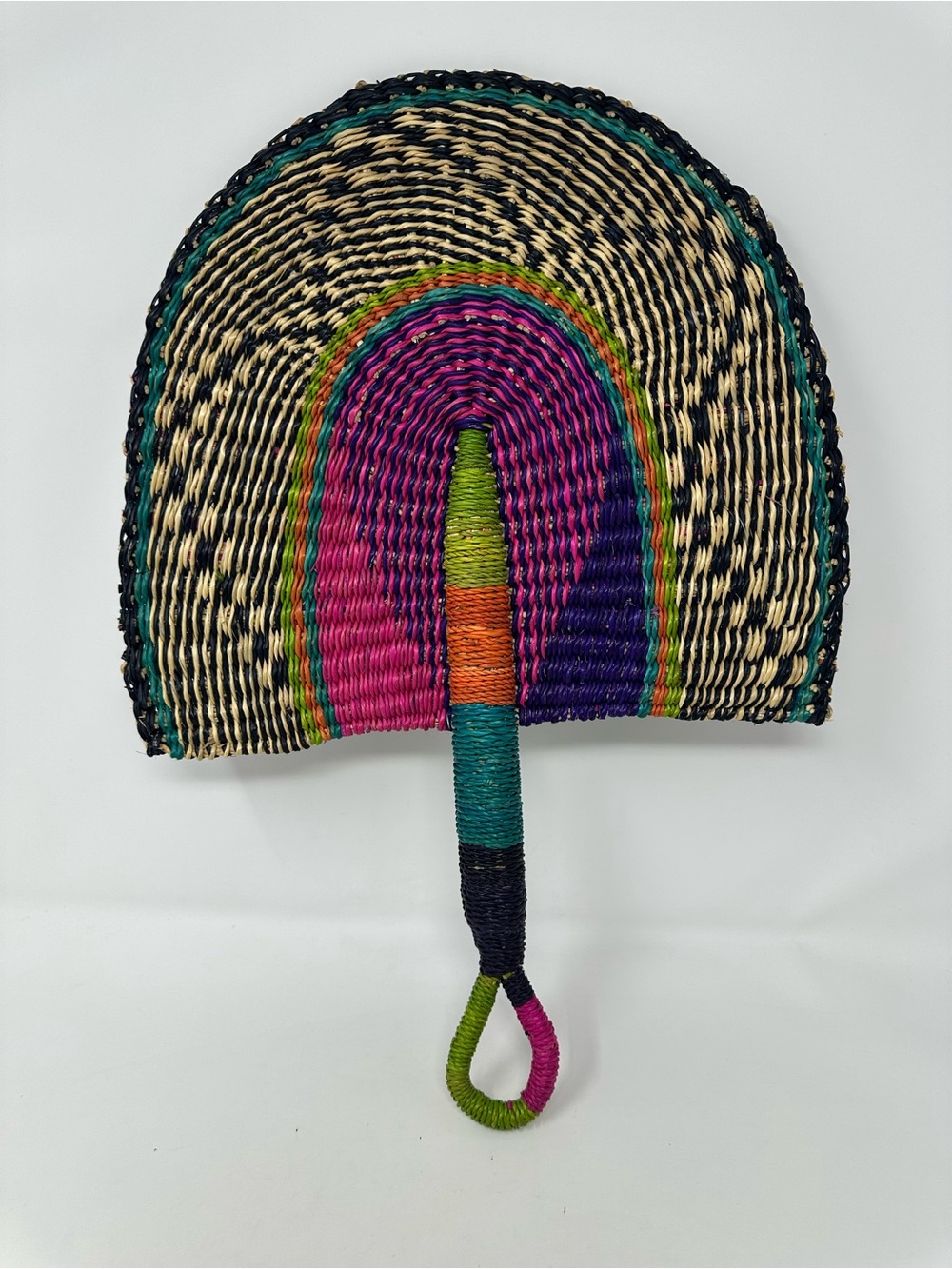 Authentic African Handwoven Grass Straw  Bolga Fan Hand Boho Wall Decor NEW